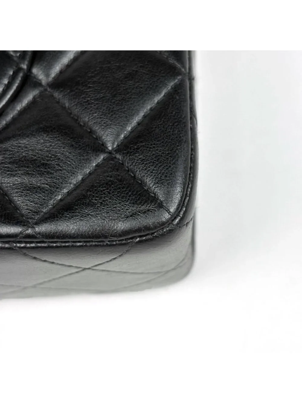 Chanel Shoulder Bag Quilted Double Flap CC Logo Leather Black